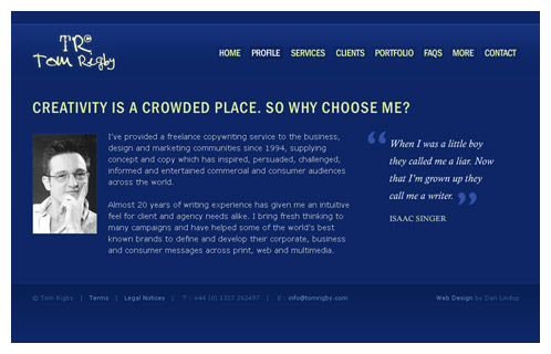 Freelance Copywriter Website Screenshot